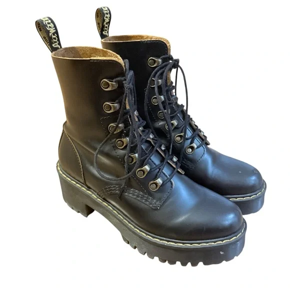 Dr. Martens Leona Smooth Leather Heeled Boots Size 37/6 - Picture 2 of 7